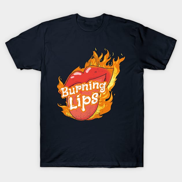 Burning Lips T-Shirt by bluerockproducts